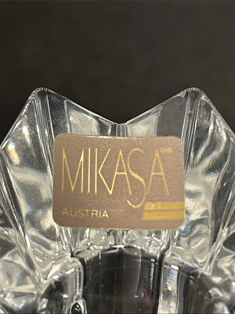 Mikasa Vintage Set of 2 Lead Crystal Glass Taper Candle Holders Retired “Comet”